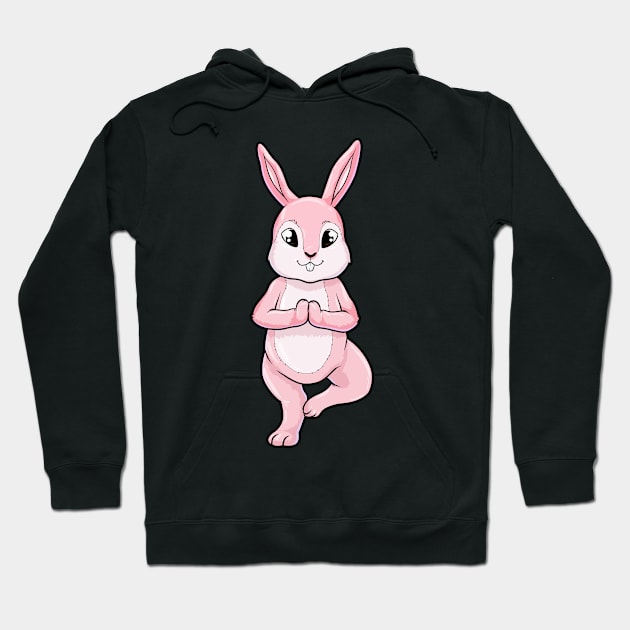 Rabbit at Yoga Exercises while Standing Hoodie by Markus Schnabel